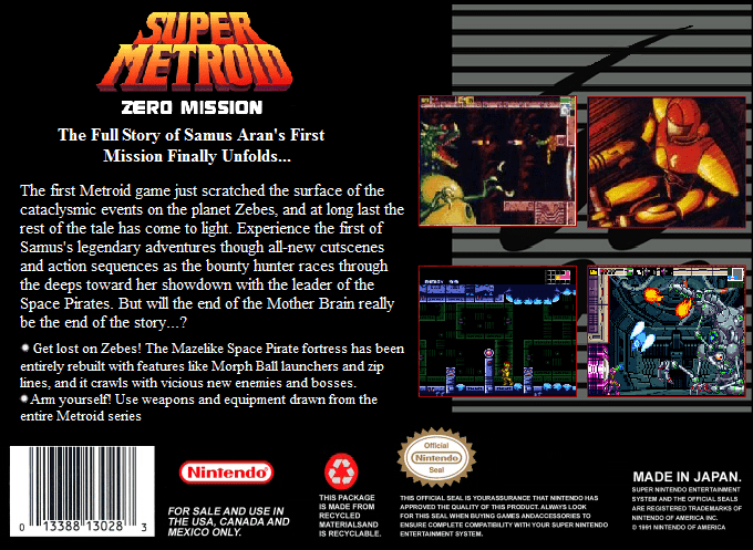 Super Metroid - Zero Mission (Hack) — Box back